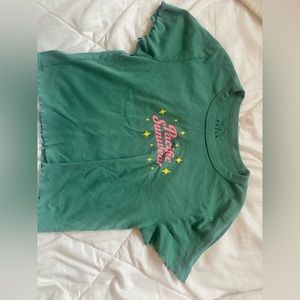 Medium green rouched pacsun baby tee